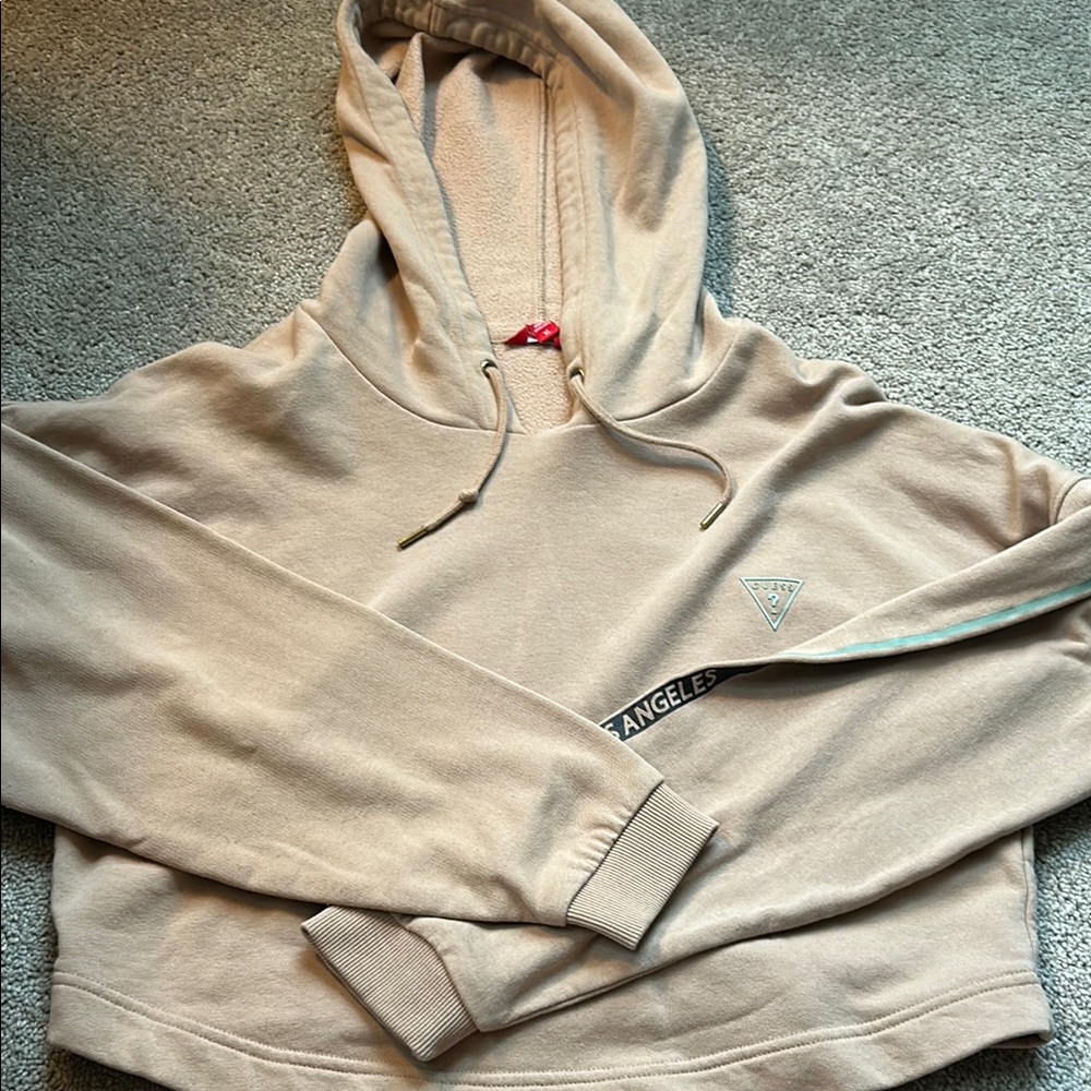 Guess Tan Pullover Sweater with Hood